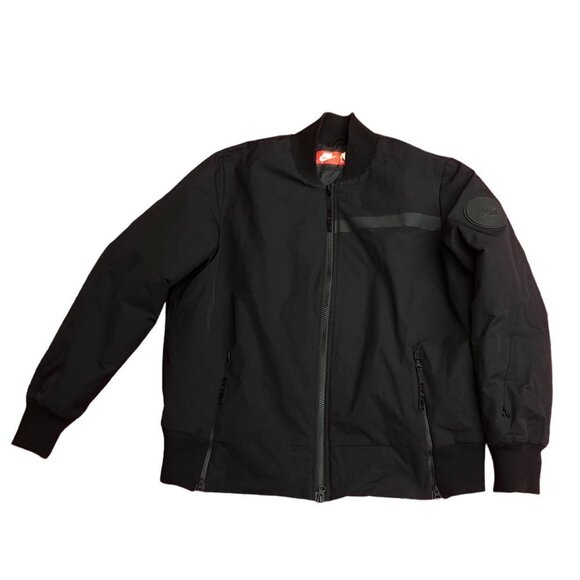 NIKE Jacket Nike Air Bomber Woven Jacket XL Black Insulated - Picture 1 of 13